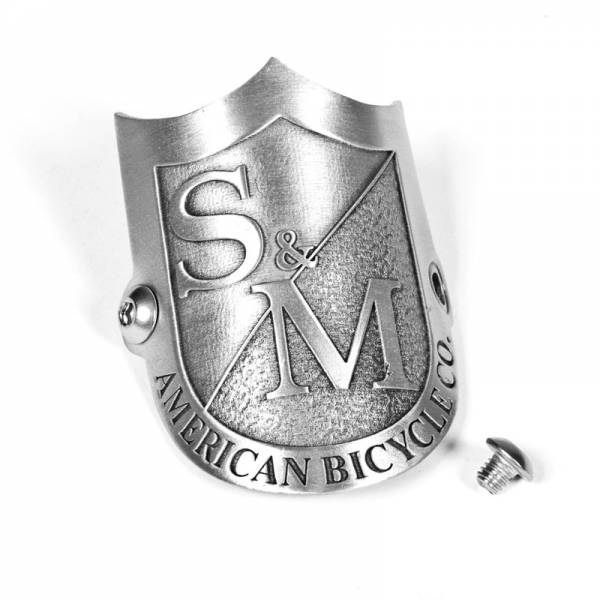 S&M HEAD TUBE BADGE SHIELD Silver