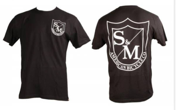 S&M T-SHIRT XLARGE, 2SHIELD WHITE on Black