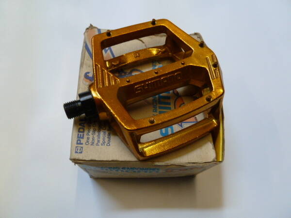 13 SHIMANO DX PEDALS 1/2” (OPC) NOS PAIR Gold