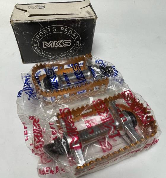 MKS FOOTJAWS PEDALS 9/16” NOS Dark Gold