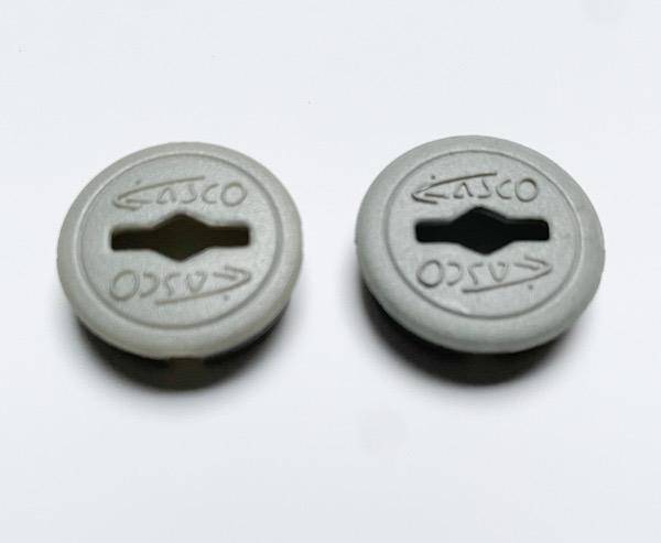 05 CRANK DUST CAPS ASCO PLASTIC NOS Grey